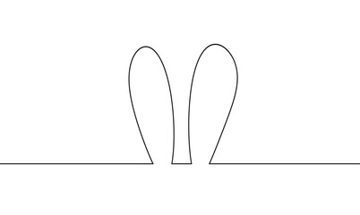easter bunny ears one line art, rabbit lineart, black line vector illustration vector eps 10