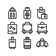 baggage icon or logo isolated sign symbol vector illustration - high-quality black style vector icons
