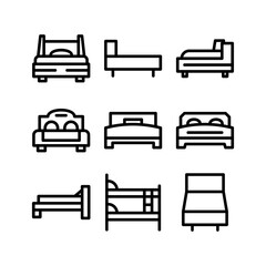 bed icon or logo isolated sign symbol vector illustration - high-quality black style vector icons
