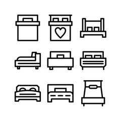 bed icon or logo isolated sign symbol vector illustration - high-quality black style vector icons
