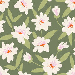 Vector seamless background with flowers