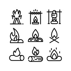 bonfire icon or logo isolated sign symbol vector illustration - high-quality black style vector icons
