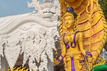 The Queen Serpent statue at Wat Don Khanak, Nakhon Pathom, Thailand
