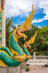 Fototapeta na wymiar Serpent statue at Wat Don Khanak, Nakhon Pathom, Thailand