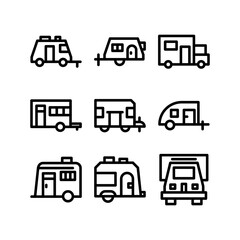 caravan icon or logo isolated sign symbol vector illustration - high-quality black style vector icons
