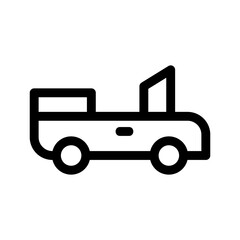 convertible car icon or logo isolated sign symbol vector illustration - high-quality black style vector icons
