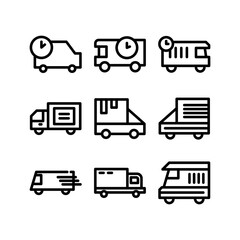 delivery van icon or logo isolated sign symbol vector illustration - high-quality black style vector icons
