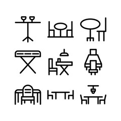 dining table icon or logo isolated sign symbol vector illustration - high-quality black style vector icons
