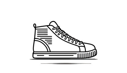 Sneaker on a white background, minimalistic emblem, generative AI.