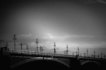 Budapest black and white view - Margaret bridge