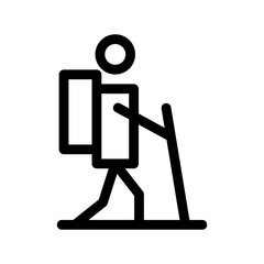 hiking icon or logo isolated sign symbol vector illustration - high-quality black style vector icons
