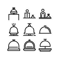 hotel bell icon or logo isolated sign symbol vector illustration - high-quality black style vector icons
