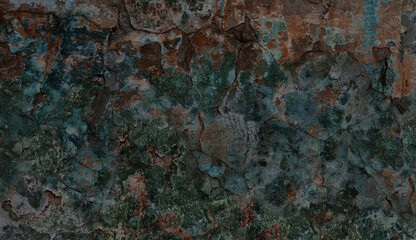 dark plaster wall with paint flakes for background
