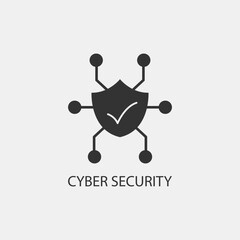  Cyber security vector icon illustration sign