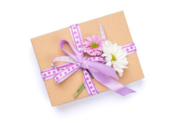 Gift box with flowers decor