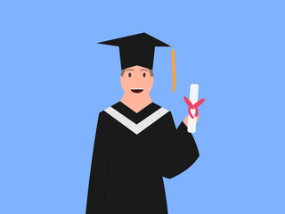 flat design graduation vector illustration