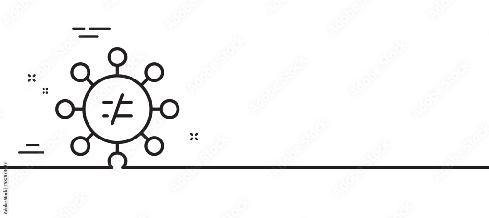 Poster discrimination line icon. gender inequality sign. equality balance symbol. minimal line illustration
