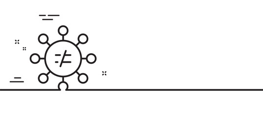 Discrimination line icon. Gender inequality sign. Equality balance symbol. Minimal line illustration background. Discrimination line icon pattern banner. White web template concept. Vector