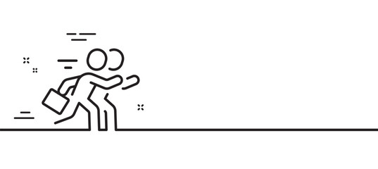 Ð¡ompetition line icon. Business labor sign. Hire job symbol. Minimal line illustration background. Ð¡ompetition line icon pattern banner. White web template concept. Vector