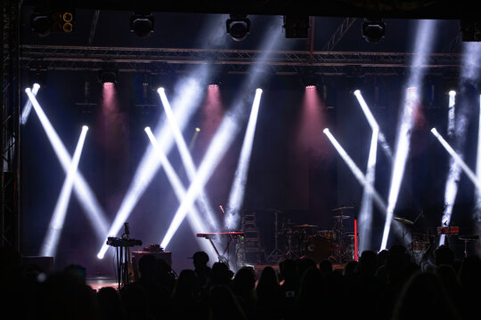 Stage lights on a concert or festival.
