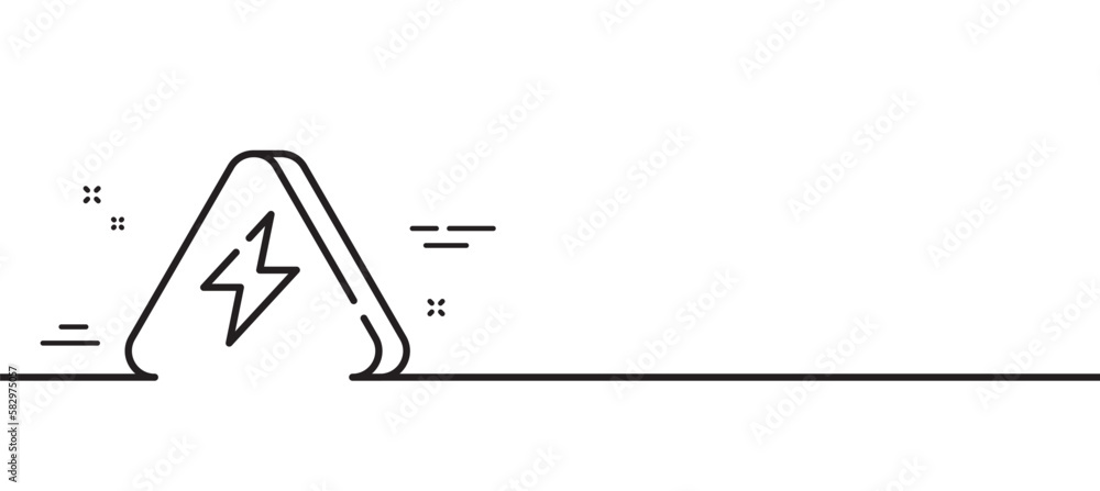 Poster power line icon. flash electric energy sign. lightning bolt symbol. minimal line illustration backgr