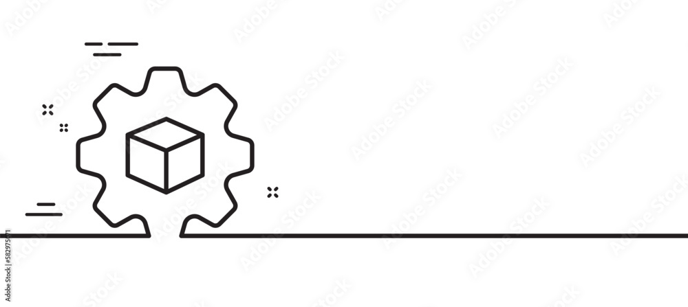 Poster product development line icon. digital research sign. tech service symbol. minimal line illustration
