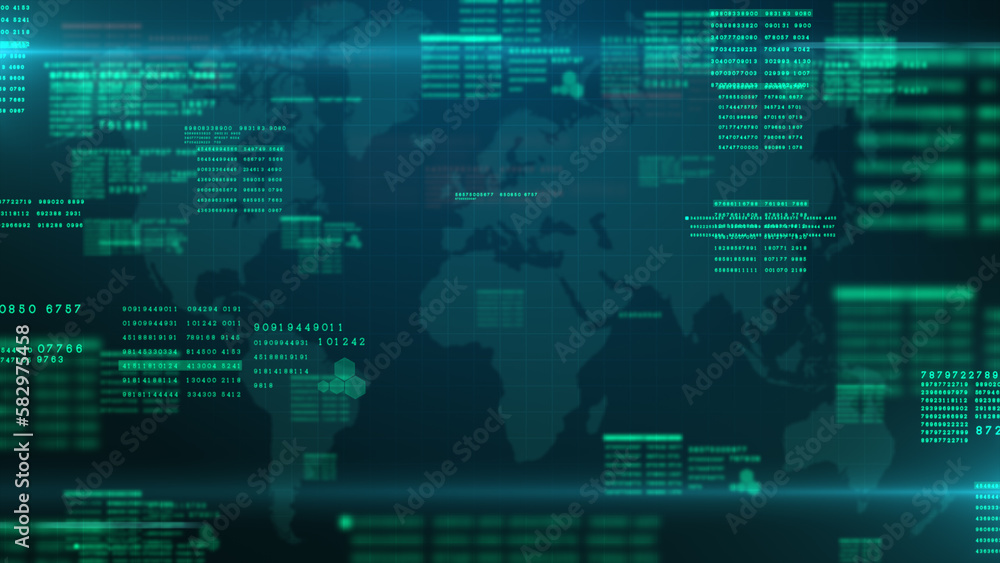 Poster technology digital cyberspace with digital data abstract background, data analysis, and global netwo