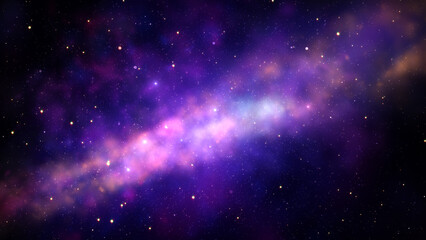 Obraz na płótnie Canvas Space Nebula background with stars in space through dust, clouds, and star fields in outer space, Bursting Galaxy, Electric Glow Space light 3d rendering