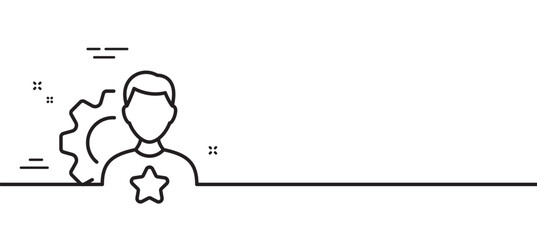 Brand line icon. Business influencer sign. Pr ambassador symbol. Minimal line illustration background. Brand line icon pattern banner. White web template concept. Vector