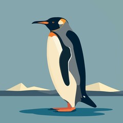 animal bird common blue penguin created with Generative AI technology