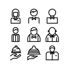 waiter icon or logo isolated sign symbol vector illustration - high-quality black style vector icons
