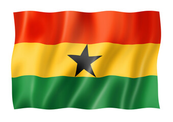 Ghanaian Flag flag isolated on white