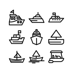Fototapeta na wymiar yacht icon or logo isolated sign symbol vector illustration - high-quality black style vector icons 