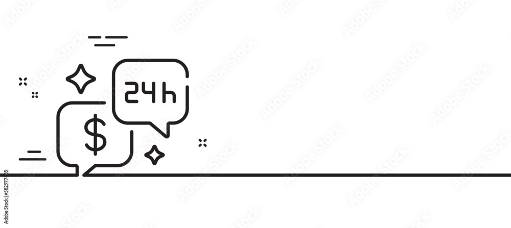 Poster consulting line icon. bank support sign. finance service symbol. minimal line illustration backgroun