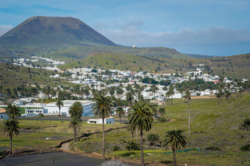 Landscape view on the small town of Haria on the Spanish Canary island Lanzarote.
