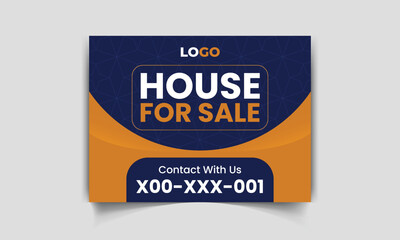 Modern yard sign or signage design template for outdoor home sale. easy to use for real estate company business