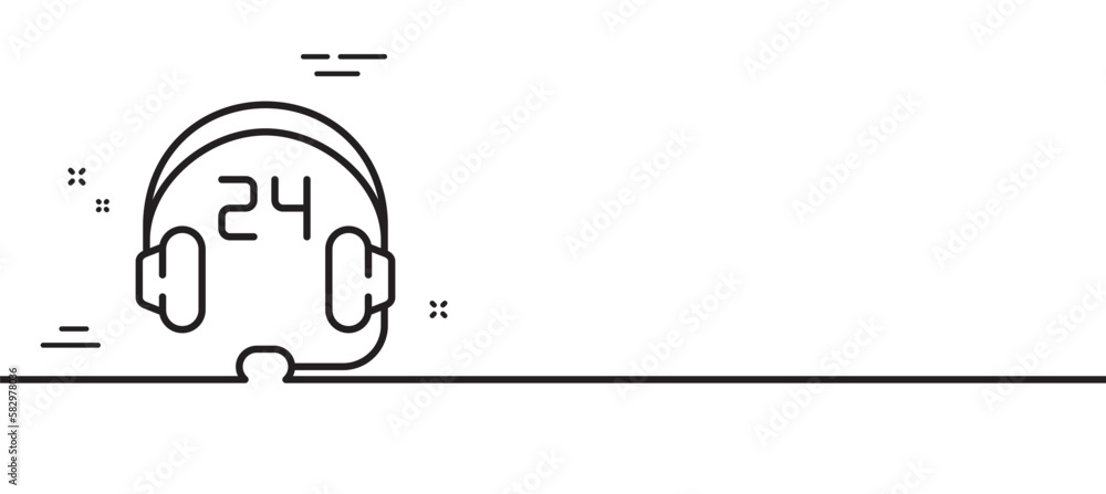 Poster consulting line icon. support service sign. customer hotline symbol. minimal line illustration backg