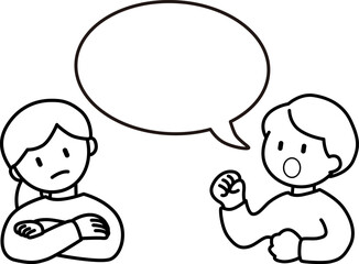 吹き出しと男女のベクターイラスト