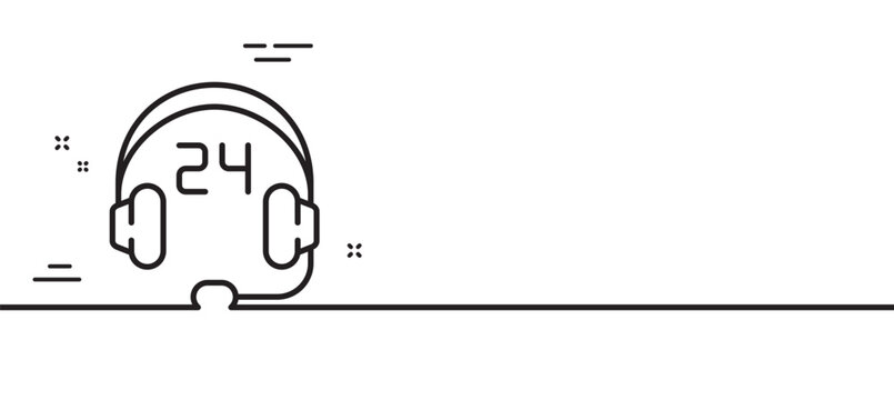 Consulting line icon. Support service sign. Customer hotline symbol. Minimal line illustration background. Consulting line icon pattern banner. White web template concept. Vector