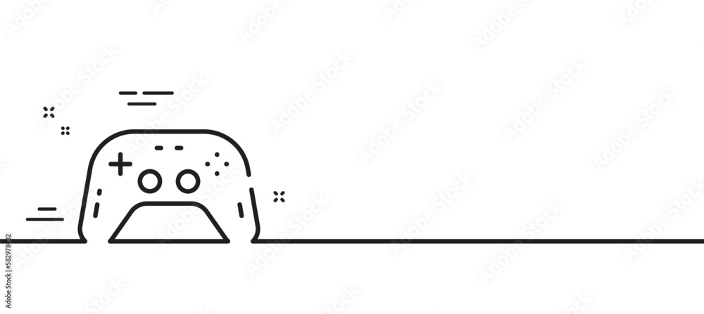 Poster gamepad line icon. game joystick sign. symbol. minimal line illustration background. gamepad line ic