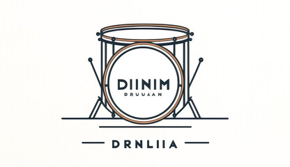 Minimalistic illustration with a drum, generative AI