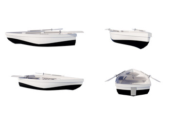 3d rendering of a luxury yacht isolated on white background with clipping path	
