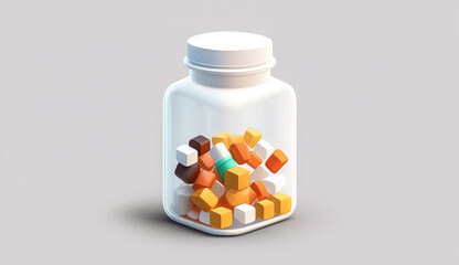 A jar of pills, vitamins or medicine, generative AI.