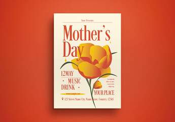 Red Gradient Flat Design Mother's Day Flyer Layout