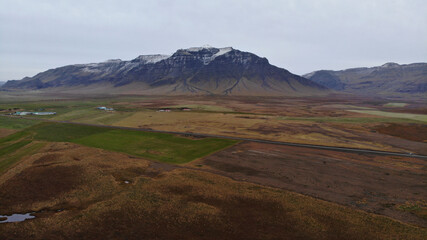 Fields, meadows and mountains of Iceland without vegetation.