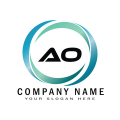 AO company linked LETTER logo design