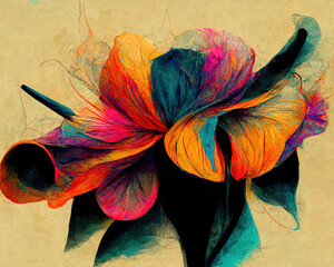 Beautiful abstract exotic flowers