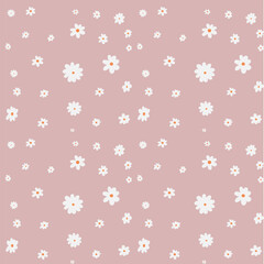 Hand drawn seamless pattern with camomiles 