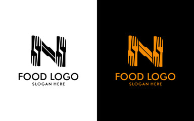 Initial Letter N Food Logo, food logo vector