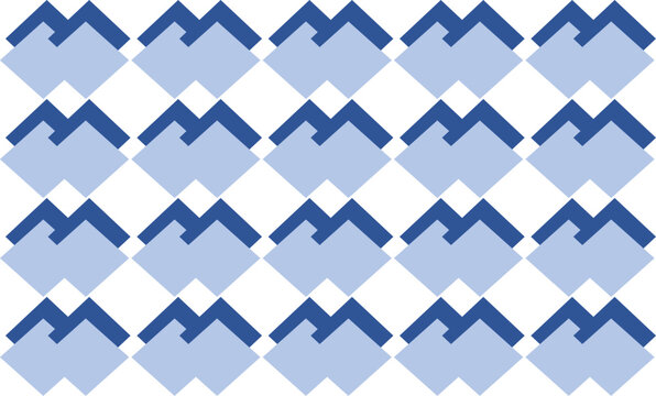 Two tone blue diamond repeat seamless pattern, replete image design for fabric printing 